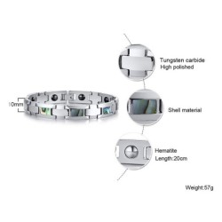Magnetic bracelet - health energy - tungsten steel - shell hematiteBracelets