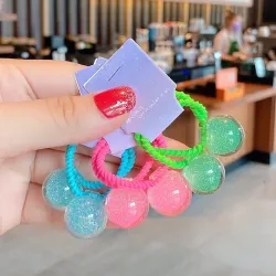 Hair elastics - with starry ball - 2 piecesHair clips