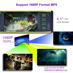 Bluetooth car radio - 4.1 Inch - 1 Din - remote control - HD - 12V - USB - AUXDin 1