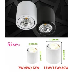 LED ceiling light - rotatable - dimmable - COB - CREE chip - 9W / 12W / 15W / 18W / 20W / 24WCeiling lights