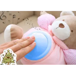 Plush teddy bear - with sound / light - 25cm