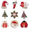 Broches de Noël à la mode - avec cristaux - Père Noël - flocon de neige - arbre de Noël - chapeau - gants
