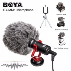 BOYA BY-MM1 - microphone - with fur - video record - for iPhone X 8 7 Huawei Nikon Canon DSLR