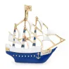 Enamel sailboat - elegant brooch