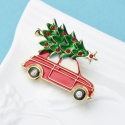 Fashionable brooch with a car / Christmas treeBrooches