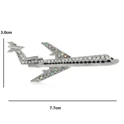 Sparkling big airbus / avion - broche élégante