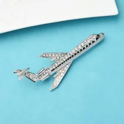 Sparkling big airbus / avion - broche élégante