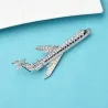 Sparkling big airbus / avion - broche élégante