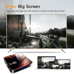 Android 10 - 4Go - 32Go - 64Go - 4K - Vidéo 3D - Wifi - Bluetooth - Smart TV box