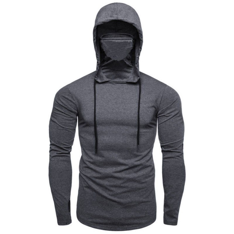 Men's long sleeve hoodie - with face cover