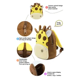 Animaux de dessin animé 3D - sac à dos pour enfants en peluche - cartable