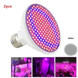E27 LED lamp - 200 LED - grow lamp - hydroponics - 2 piecesGrow Lights