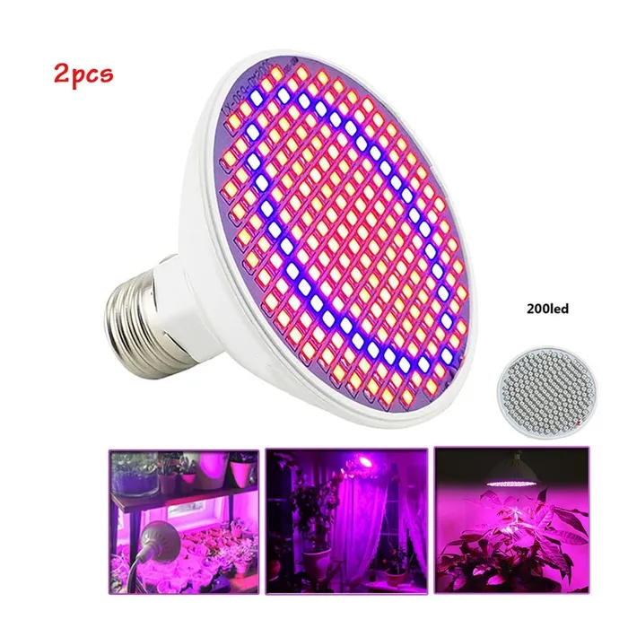 E27 LED lamp - 200 LED - grow lamp - hydroponics - 2 piecesGrow Lights