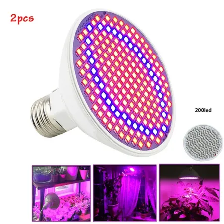 E27 LED lamp - 200 LED - grow lamp - hydroponics - 2 piecesGrow Lights