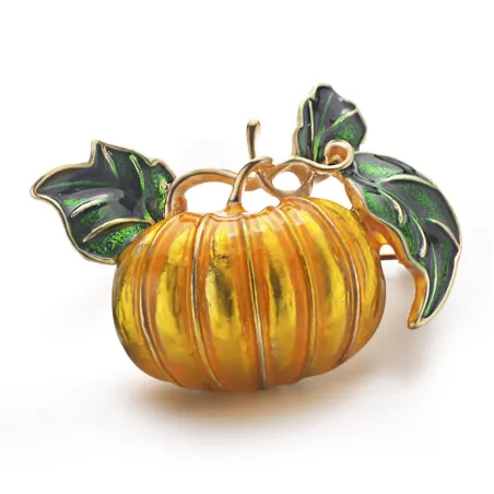 Citrouille d'Halloween - broche en émail