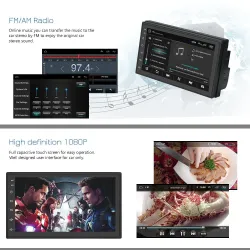 Universal car radio - MP5 player - 2 Din - Android - Bluetooth - GPS - MirrorLink - touch screen - cameraRadio