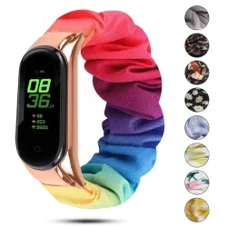 Replacement strap - elastic scrunchies bracelet - for Xiaomi Mi Band 3 / 4 / 5 / 6Smart-Wear