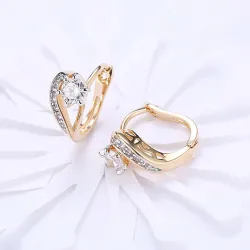 Beautiful heart shaped earrings for women - zirconia - valentines gift