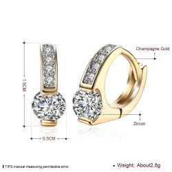 Round cubic zirconia earrings -  Gift - beautiful quality
