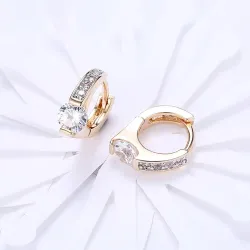 Round cubic zirconia earrings -  Gift - beautiful quality