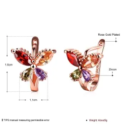 Rose gold earrings for women - zircon - gift