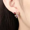Rose gold earrings for women - zircon - gift