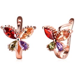 Rose gold earrings for women - zircon - gift