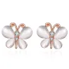 Studded earrings for women -  white opal