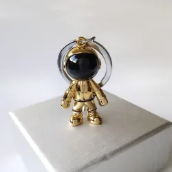 Fashionable handmade keychain - with 3D astronaut - space robotKeyrings