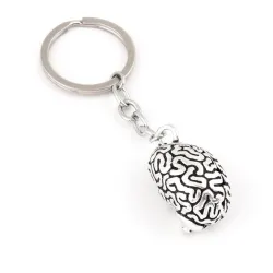 Metal keychain - with anatomical humans brain