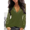Sexy t-shirt - lace top - V-neck - long sleeveBlouses & shirts