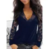 Sexy t-shirt - lace top - V-neck - long sleeveBlouses & shirts