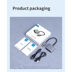 HDMI-compatible to VGA adapter - micro USB - with video / audio power - 1080P