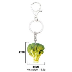 Metal keychain with acrylic broccoli