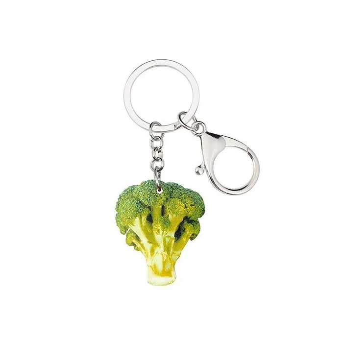 Metal keychain with acrylic broccoliKeyrings