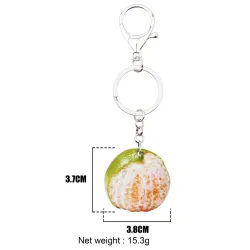 Metal keychain - with acrylic tangerineKeyrings