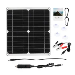 Solar panel - 100W - dual 12V/5V USB - with controller - waterproof - battery charger