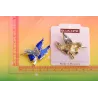 Elegant brooch - with green crystal bird