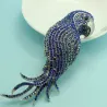 Fashionable brooch with big crystal parrot