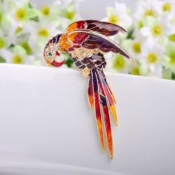 Luxurious crystal red parrot brooch
