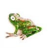 Elegant brooch with a green crystal frog
