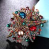 Crystal sea star with pearl - vintage broochBrooches