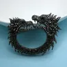 Double headed crystal dragon - vintage brooch