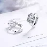 Luxurious small round earrings - with crystal - 925 sterling silverEarrings