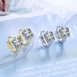 Luxury crystal earrings for women - sterling silver - gift