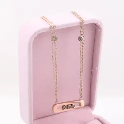 Elegant necklace - with sliding crystals - stainless steelNecklaces