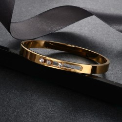 Elegant bracelet - with sliding rhinestones - stainless steelBracelets