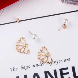 Crystal stud earrings for women - Gold / Sliver