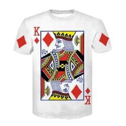 Casual t - shirt for men - 3d design - poker playing cards - high quality