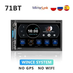 Car radio - MP5 player - 2Din - touch screen - Bluetooth - Mirror Link - USB - Bluetooth - AndroidRadio